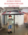 1e1.3b_直徑2.2米 雙層卸風 萬向防風纖維骨黑膠布遮陽 救生員椅太陽傘 更台泳池遮