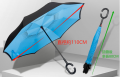 5b_半徑25吋C柄加大雙層反向傘免持式車用晴雨汽車反折長柄傘